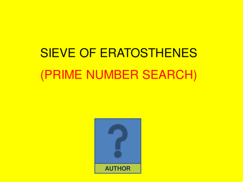 sieve of eratosthenes instructions