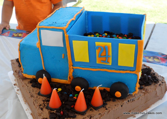 garbage truck cake instructions
